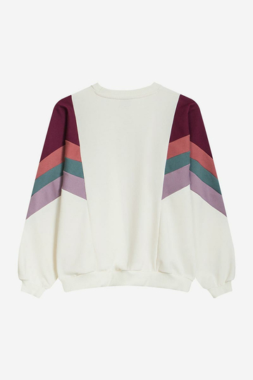 Kaotiko Ginger Crew Sweatshirt Ivory/ Wine/ Burgundy