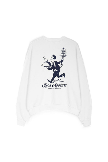 Kaotiko La Dolce Vita Organic Cotton White Sweatshirt