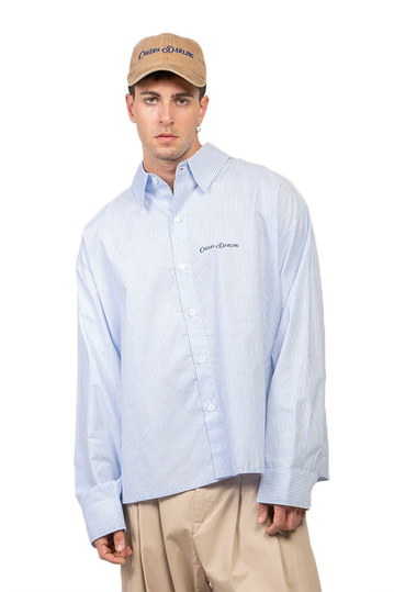 Kaotiko Cheers Darling Shirt Blue Stripes