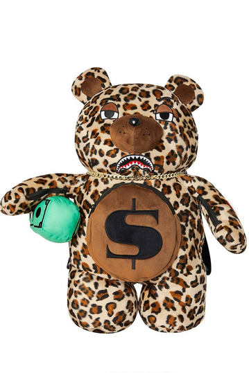 Sprayground Leopard Money Bear Backpack