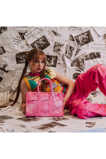 Sprayground Pink 3AM Riptide Mini Pyramid Duffle