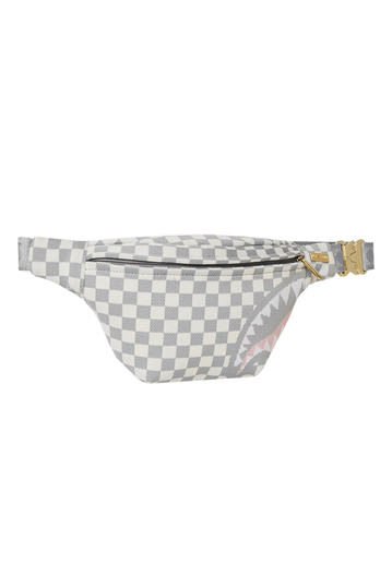 Sprayground Knit Sharks In Paris In Cream Grey Waist Bag