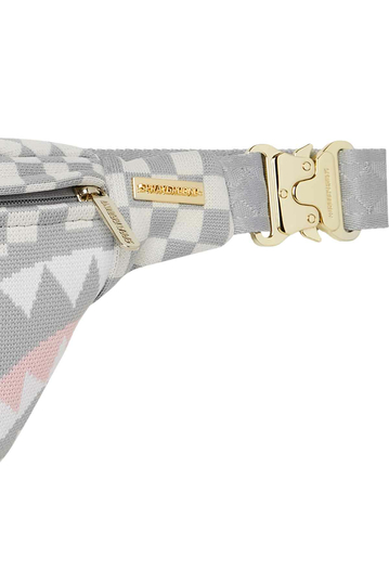 Sprayground Knit Sharks In Paris In Cream Grey Waist Bag