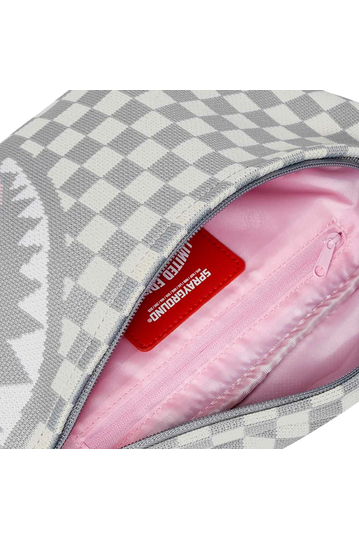 Sprayground Knit Sharks In Paris In Cream Grey Waist Bag