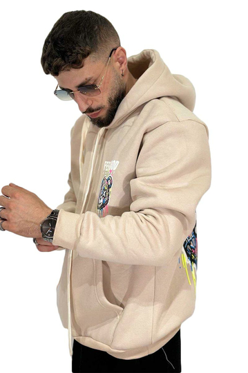 Teddy Bear Feel Good Hoodie Ecru