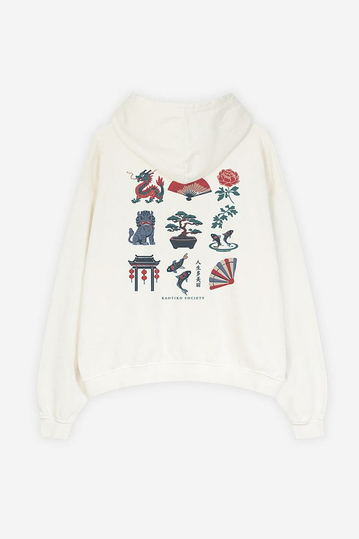 Kaotiko Washed Hoodie Bonsai Ivory