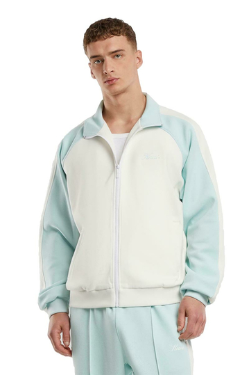 Karl Kani Side Stripe Track Jacket Off White/Aqua