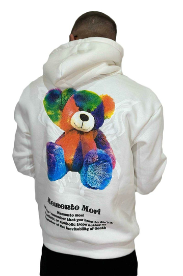 Teddy Bear Memento Mori Hoodie White