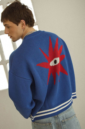 Kaotiko Tricky Love Sweater Royal