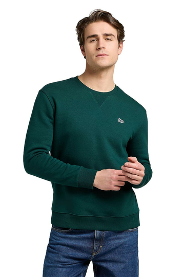 Lee Patch Logo Crew Sweatshirt Jade Forest