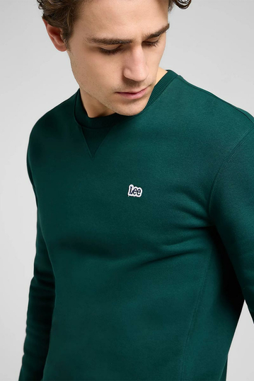 Lee Patch Logo Crew Sweatshirt Jade Forest