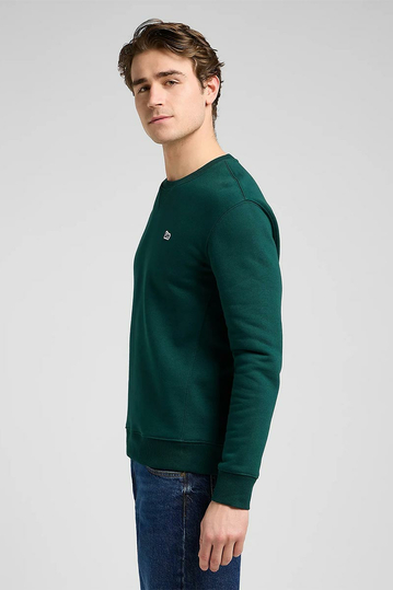 Lee Patch Logo Crew Sweatshirt Jade Forest