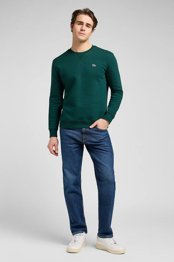 Lee Patch Logo Crew Sweatshirt Jade Forest