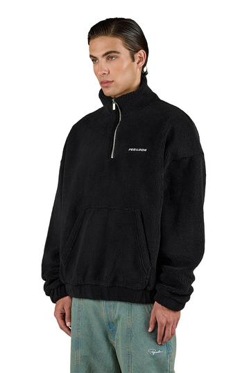 Pegador Puka Teddy Half Zip Sweater Black