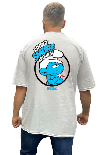 Bigbong I Don't Smurf Around Oversize T-shirt White