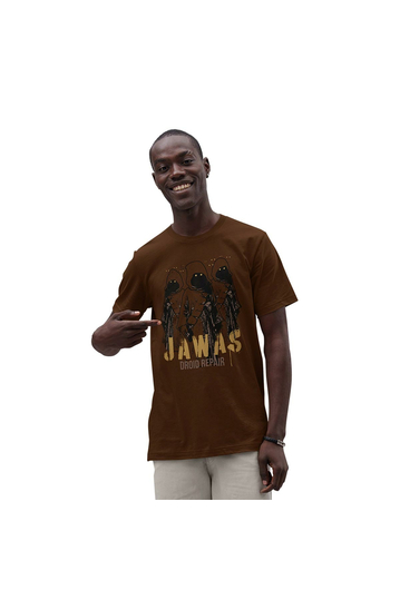 Cotton Division Star Wars Jawa Droid Repair T-shirt Brown