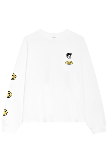 Kaotiko Techno Is A State Of Mind Organic Cotton Long Sleeve Tee White