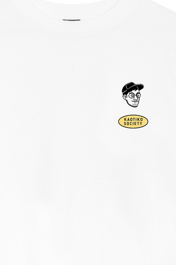 Kaotiko Techno Is A State Of Mind Organic Cotton Long Sleeve Tee White