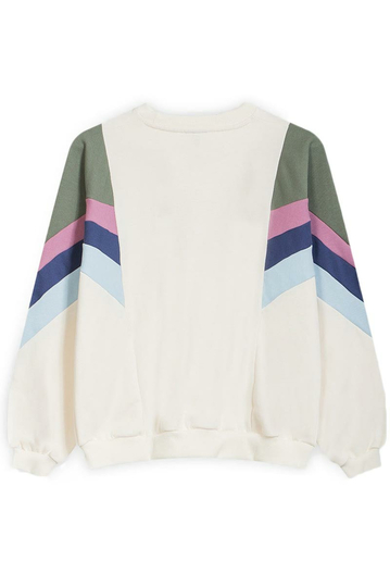 Kaotiko Ginger Crew Sweatshirt Ivory/ Green/ Orchid