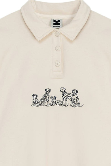 Kaotiko Dalmatian Polo Sweatshirt Stone