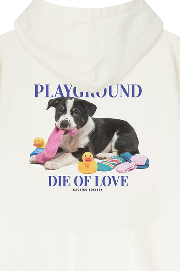 Kaotiko Die Of Love Washed Hoodie Ivory