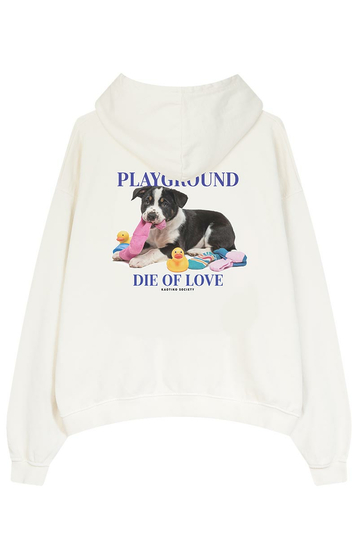 Kaotiko Die Of Love Washed Hoodie Ivory