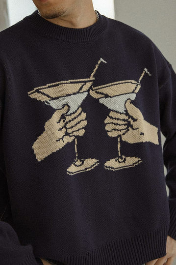 Kaotiko Cheers Sweater Navy