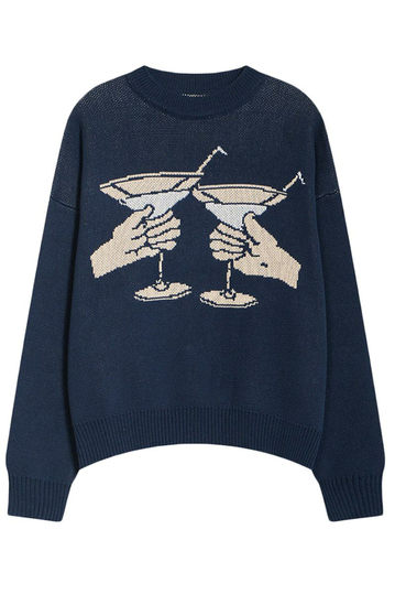 Kaotiko Cheers Sweater Navy