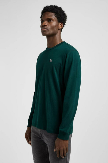 Lee Patch Logo Long Sleeve Tee Jade Forest