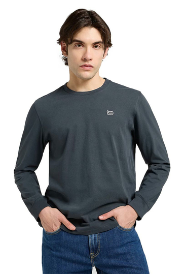 Lee Patch Logo Long Sleeve Tee Washed Black