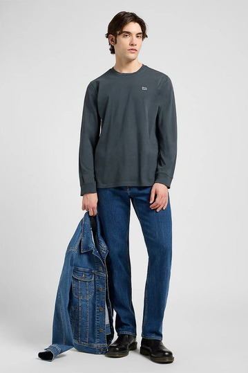 Lee Patch Logo Long Sleeve Tee Washed Black