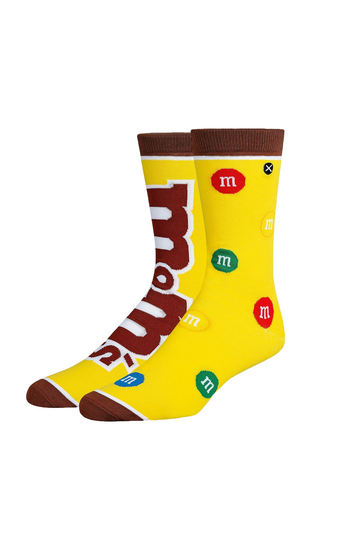 Odd Sox Peanut M&M Split Yellow Socks