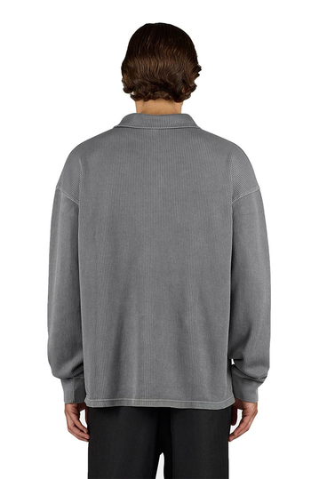 Pegador Signar Rib Polo Longsleeve Vintage Grey