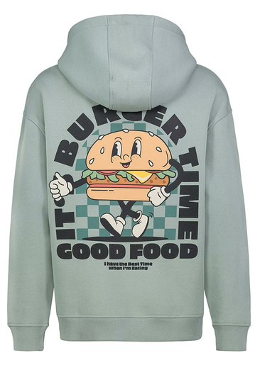 Sublevel Burger Time Unisex Hoodie Light Green