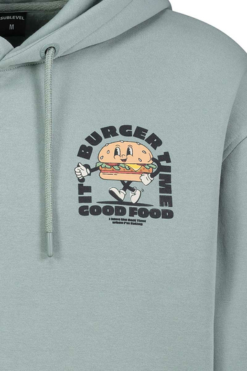 Sublevel Burger Time Unisex Hoodie Light Green