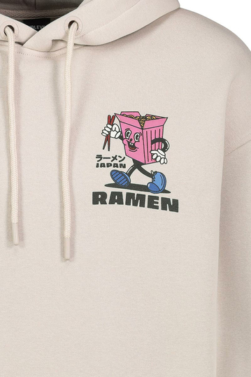 Sublevel Japan Ramen Unisex Hoodie Light Beige