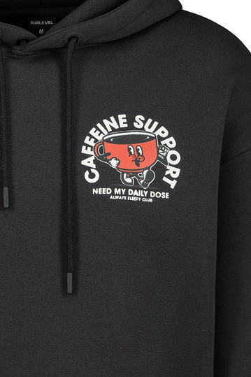 Sublevel Caffeine Support Unisex Hoodie Dark Grey