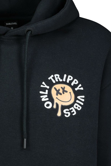 Sublevel Only Trippy Vibes Unisex Hoodie Black