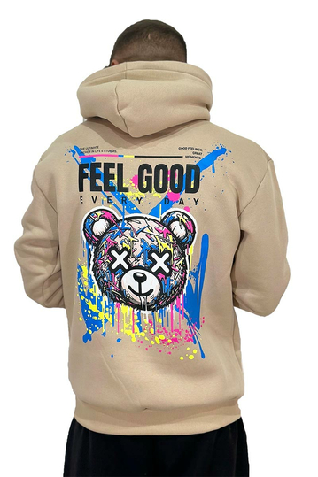 Teddy Bear Feel Good Hoodie Beige