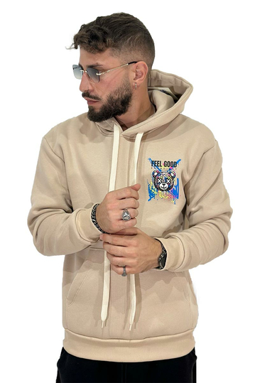 Teddy Bear Feel Good Hoodie Beige