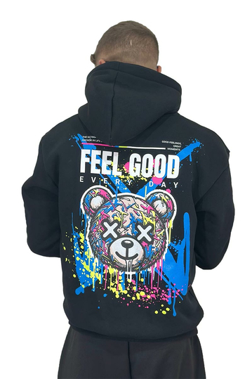 Teddy Bear Feel Good Hoodie Black
