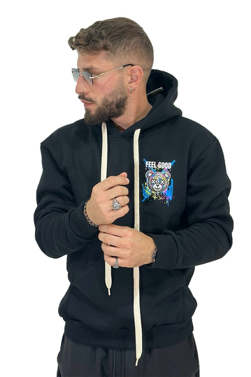 Teddy Bear Feel Good Hoodie Black