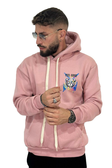 Teddy Bear Feel Good Hoodie Pink