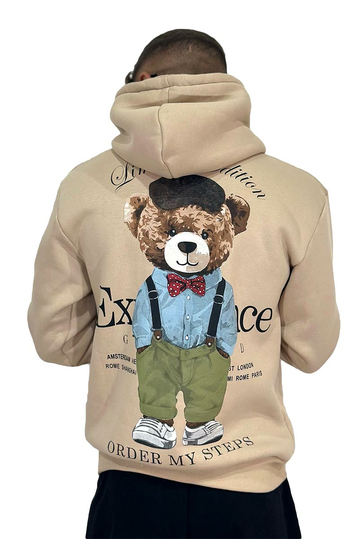 Teddy Bear Order My Steps Hoodie Beige