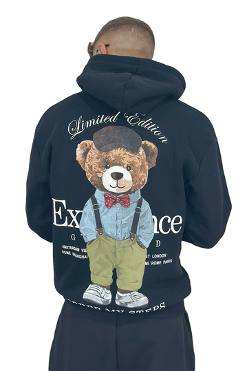 Teddy Bear Order My Steps Hoodie Black