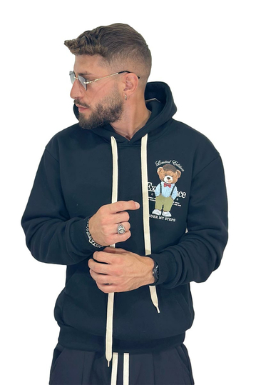 Teddy Bear Order My Steps Hoodie Black