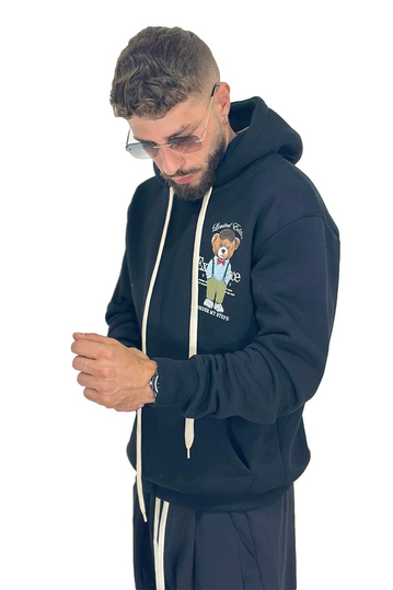 Teddy Bear Order My Steps Hoodie Black