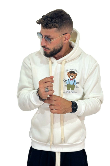 Teddy Bear Order My Steps Hoodie Cream