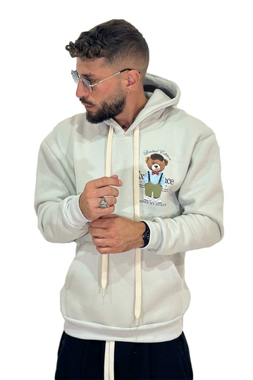 Teddy Bear Order My Steps Hoodie Ice Grey