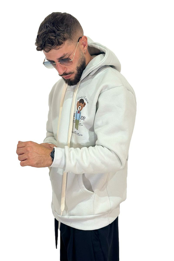 Teddy Bear Order My Steps Hoodie Ice Grey